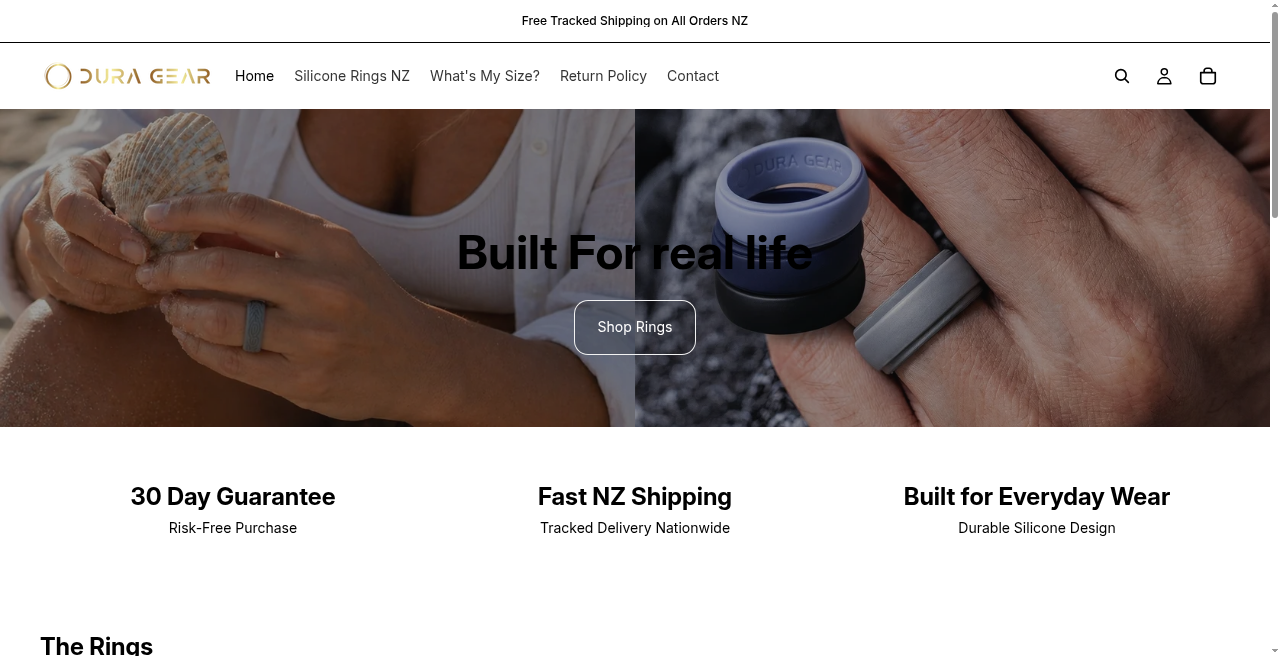 Dura Gear NZ website homepage